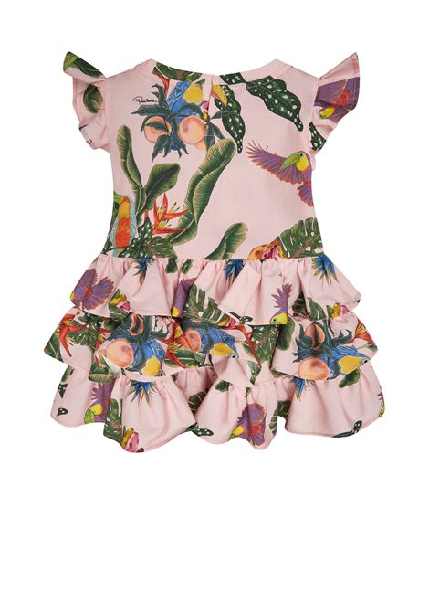 Abito arricciato con stampa ROBERTO CAVALLI KIDS | CIP26038VEF7TR ROSE